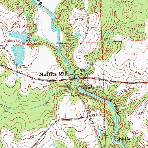 Topographic Map of Peters Creek, AL