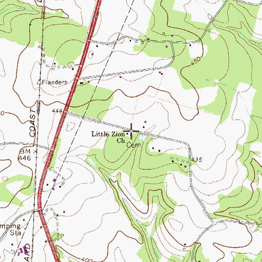 Topographic Map of Little Zion Church, SC