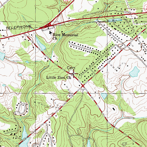 Topographic Map of Little Zion Church, SC