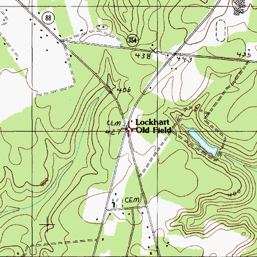 Topographic Map of Lockhart Oil Field, SC