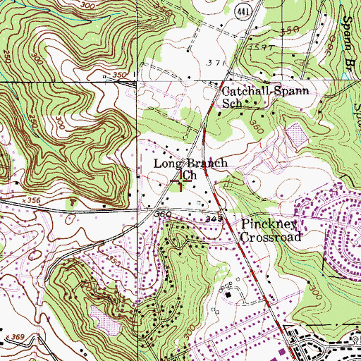 Topographic Map of Long Branch Church, SC