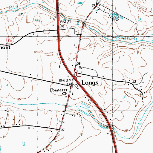 Topographic Map of Longs, SC