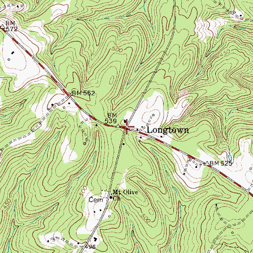 Topographic Map of Longtown, SC