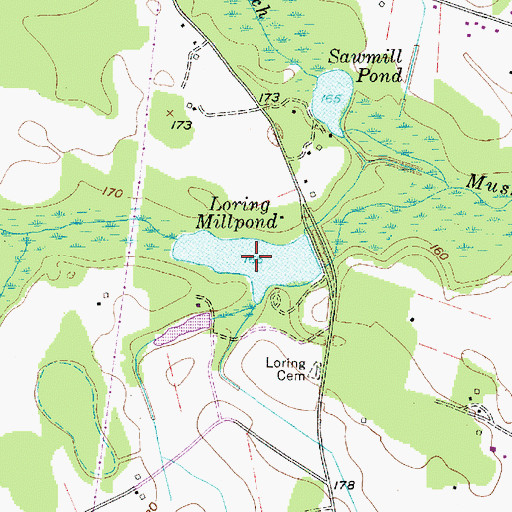 Topographic Map of Loring Millpond, SC