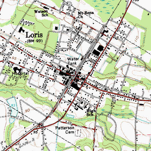Topographic Map of Loris, SC