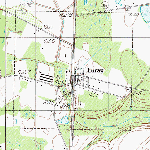 Topographic Map of Luray, SC