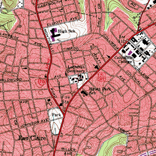 Topographic Map of Lutheran Seminary, SC