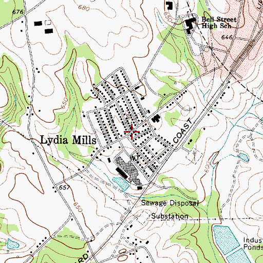 Topographic Map of Lydia Mills, SC