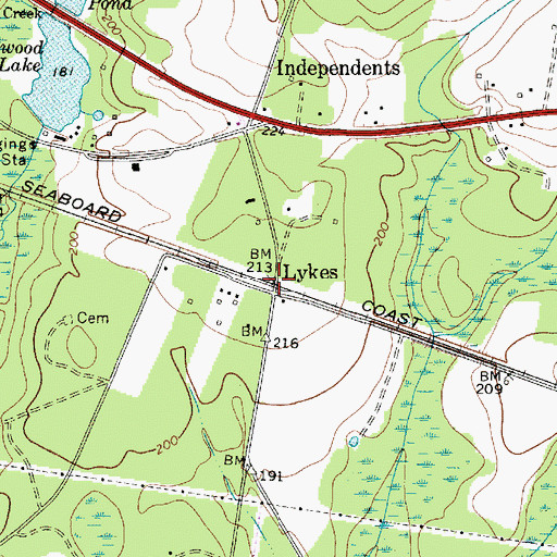 Topographic Map of Lykes, SC