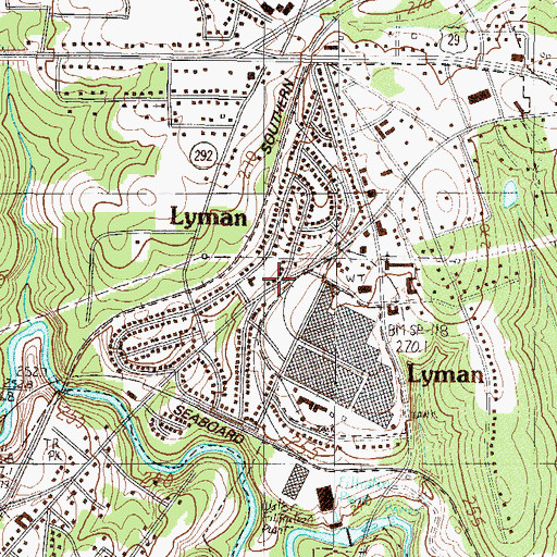Topographic Map of Lyman, SC
