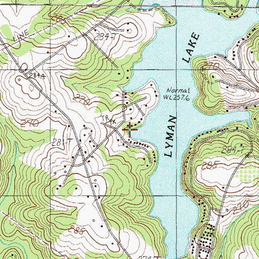 Topographic Map of Lyman Lake, SC