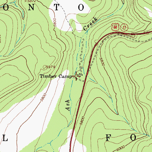 Topographic Map of Timber Camp, AZ