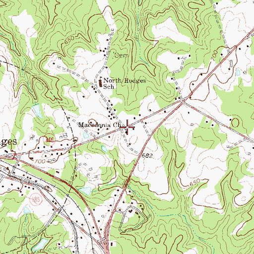 Topographic Map of Macedonia Church, SC