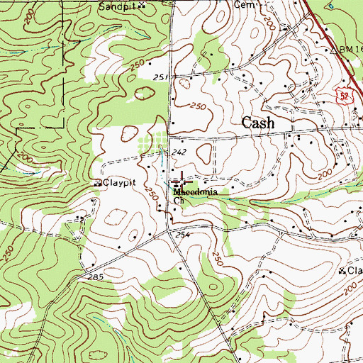 Topographic Map of Macedonia Baptist Church, SC