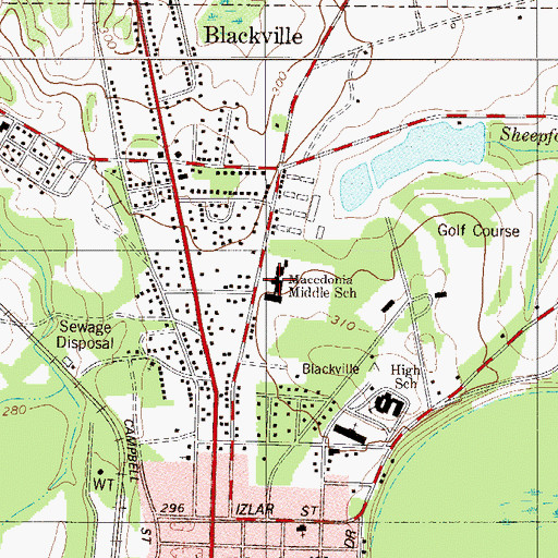 Topographic Map of Macedonia Middle School, SC