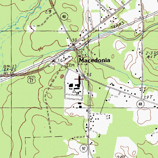 Topographic Map of Macedonia School, SC