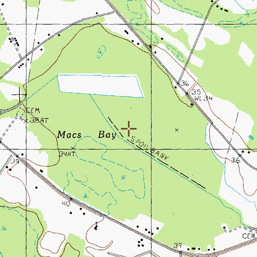 Topographic Map of Macs Bay, SC