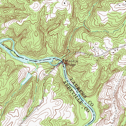 Topographic Map of Maddox Bridge, SC