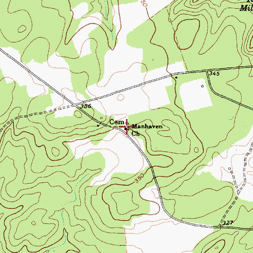 Topographic Map of Manhaven Church, SC