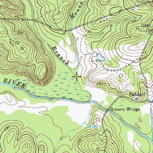 Topographic Map of Manns Branch, SC