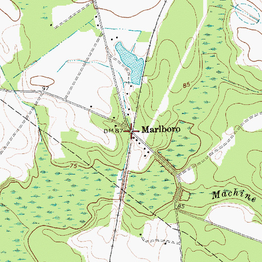 Topographic Map of Marlboro, SC