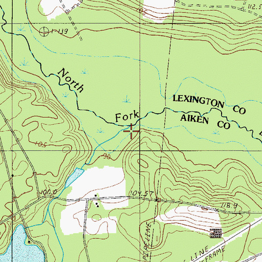Topographic Map of Marrow Bone Swamp Creek, SC