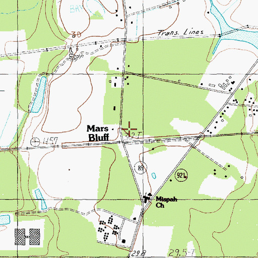 Topographic Map of Mars Bluff, SC