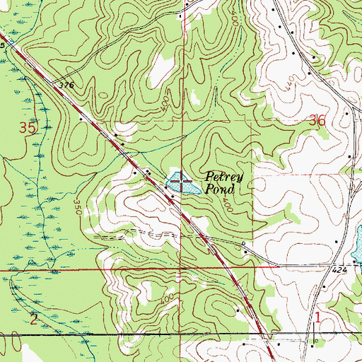 Topographic Map of Petrey Pond, AL
