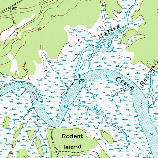 Topographic Map of Martin Creek, SC