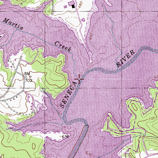 Topographic Map of Martin Creek, SC