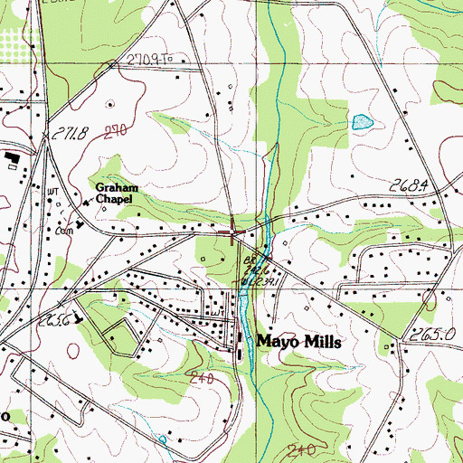 Topographic Map of Mayo Mills, SC