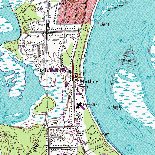 Topographic Map of Mather School, SC