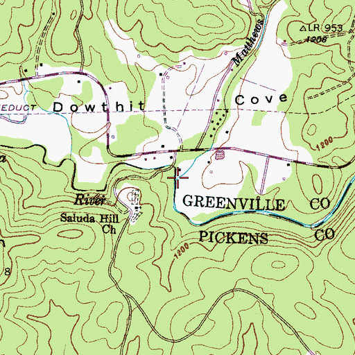 Topographic Map of Matthews Creek, SC