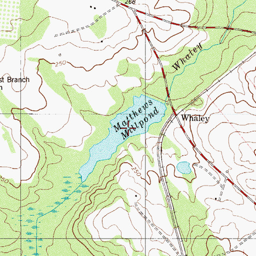Topographic Map of Matthews Millpond, SC