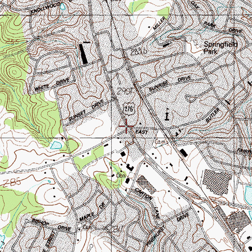 Topographic Map of Mauldin, SC