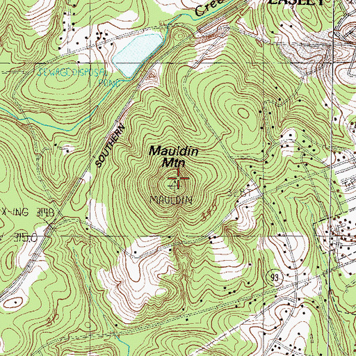 Topographic Map of Mauldin Mountain, SC