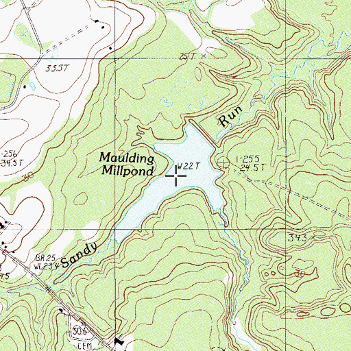 Topographic Map of Maulding Millpond, SC