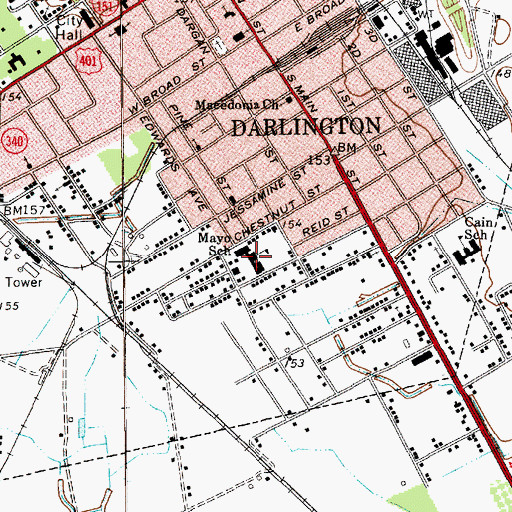 Topographic Map of Mayo School, SC