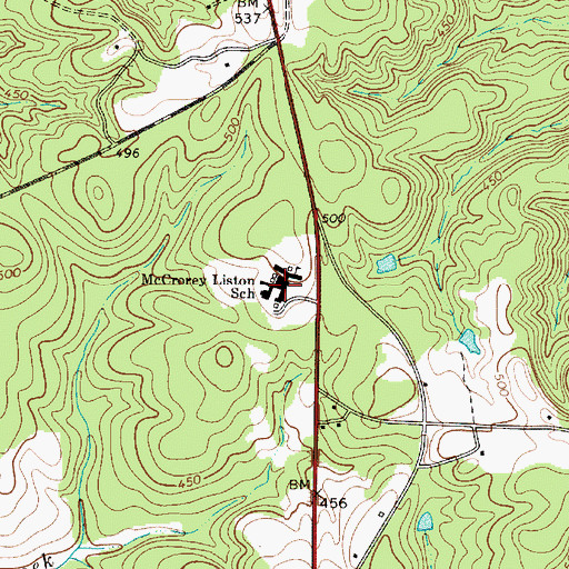 Topographic Map of McCrorey Liston School, SC