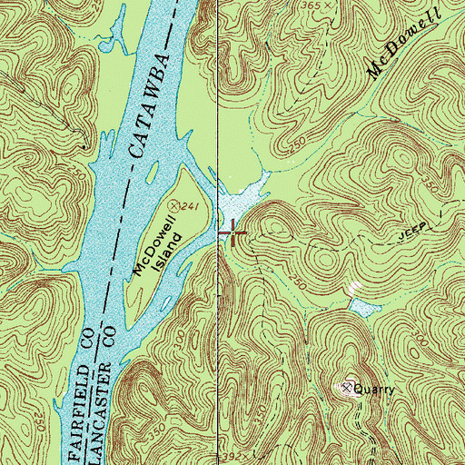 Topographic Map of McDowell Creek, SC