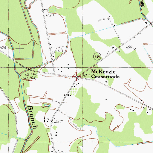 Topographic Map of McKenzie Crossroads, SC