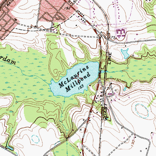 Topographic Map of McLaurins Millpond, SC