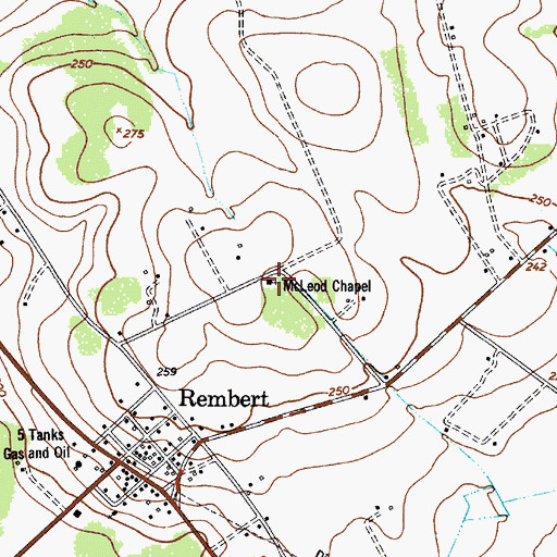 Topographic Map of McLeod Chapel, SC