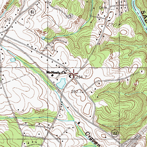 Topographic Map of McNeely Church, SC