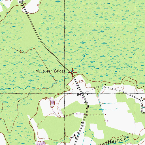 Topographic Map of McQueen Bridge, SC