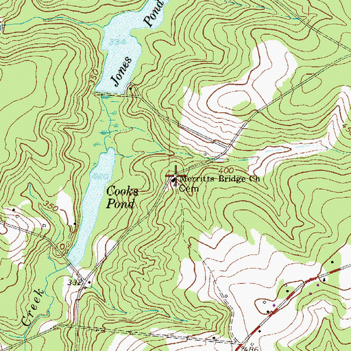 Topographic Map of Merritts Bridge Church, SC