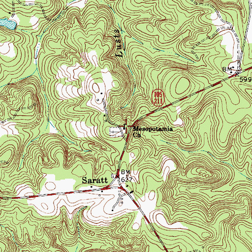 Topographic Map of Mesopotamia Church, SC
