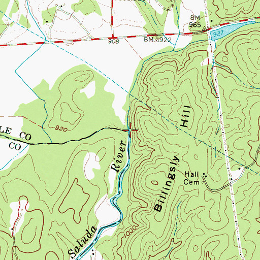 Topographic Map of Middle Saluda River, SC