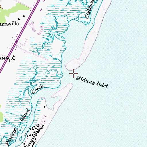 Topographic Map of Midway Inlet, SC