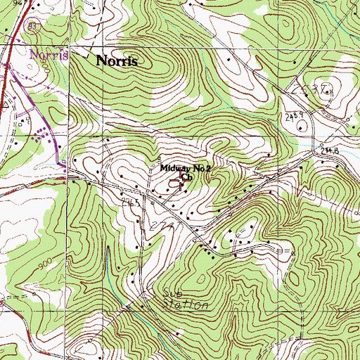 Topographic Map of Midway Number 2 Church, SC